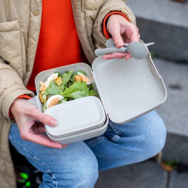 Candy Ready Set med 3x lunchbox och bestick Beige | 7272700 | Svetrend