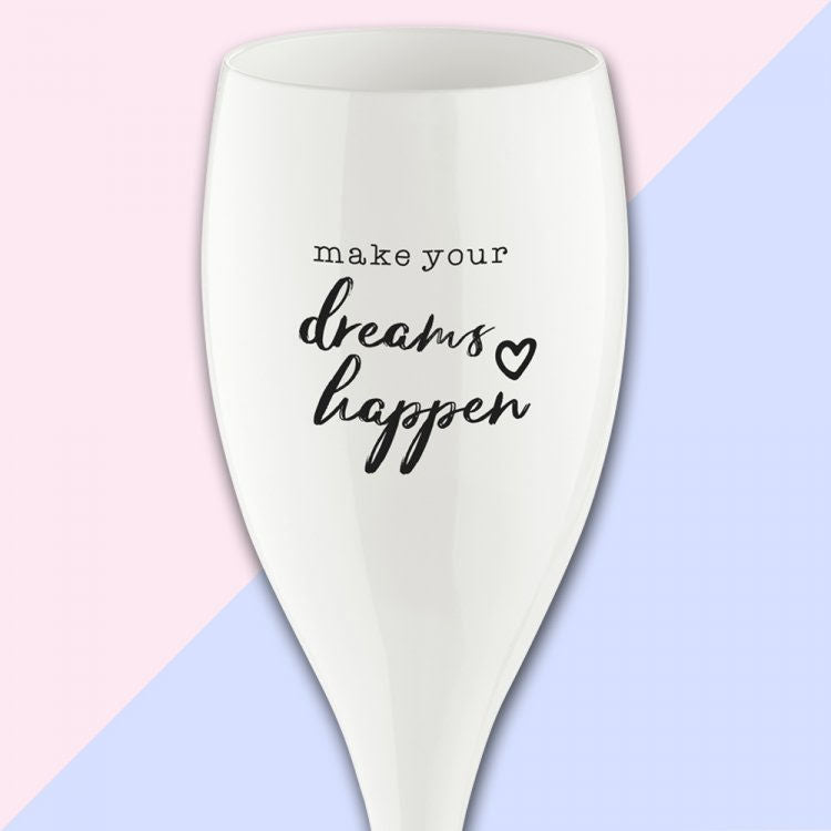 CHEERS Make dreams happen, Champagneglas med print 6-pack 100ml | K3441525 | Svetrend