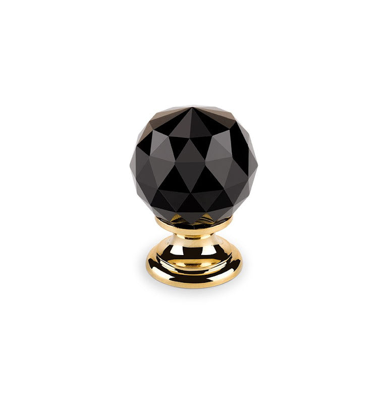 Crystal Handtag för dörr, skåp mm - Svart Diamant/Guld | HN2009 | Svetrend