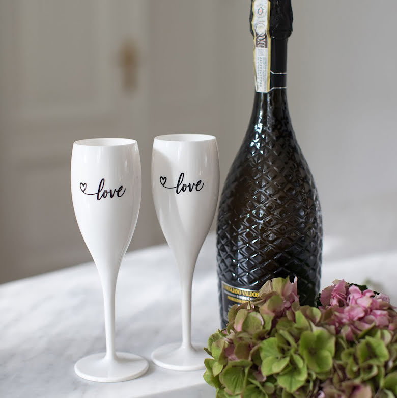 CHEERS LOVE 2.0, Champagneglas med print 6-pack | K3439525 | Svetrend