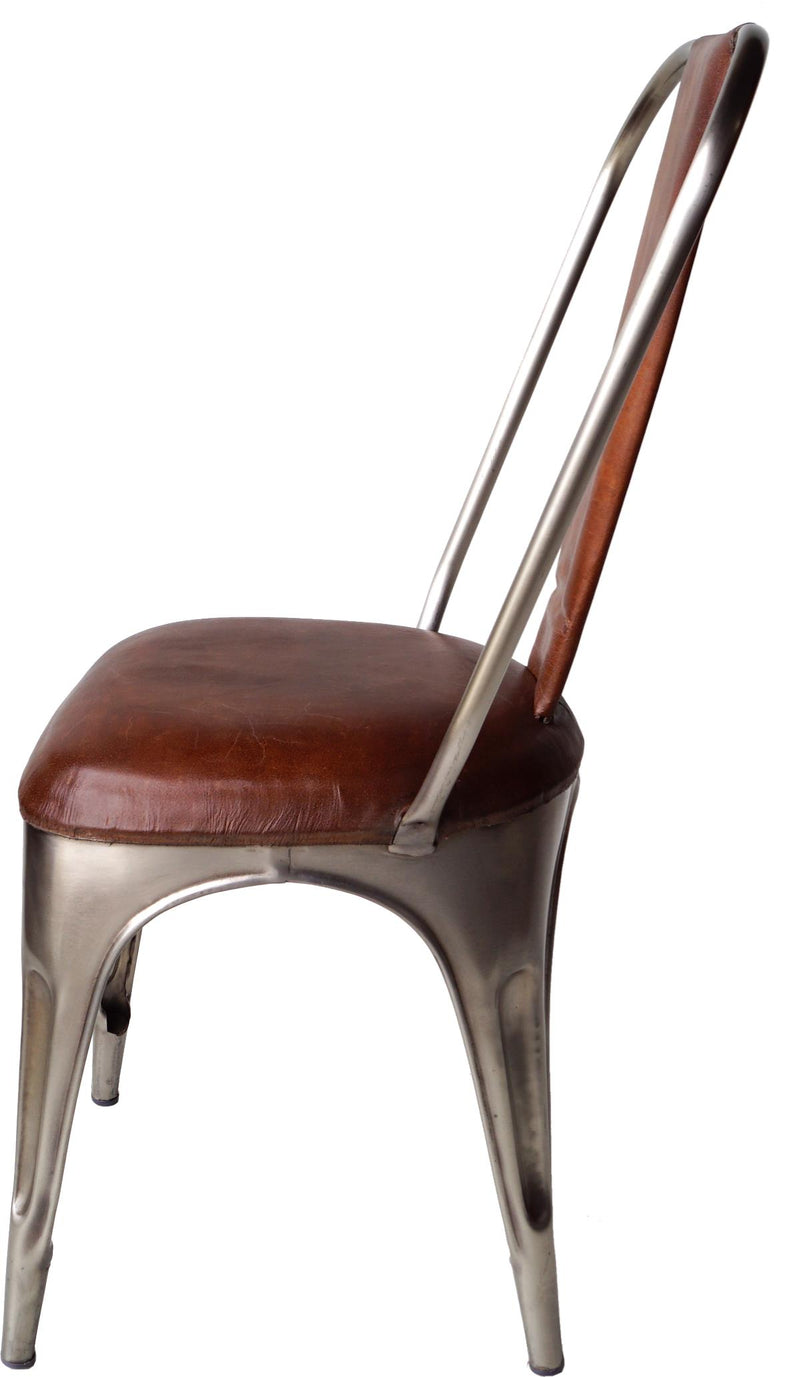 Stålstol med stoppad lädersits | M01201 | Svetrend