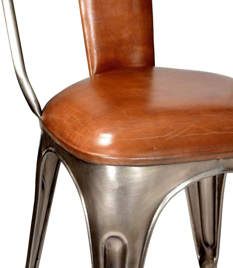 Stålstol med stoppad lädersits | M01201 | Svetrend