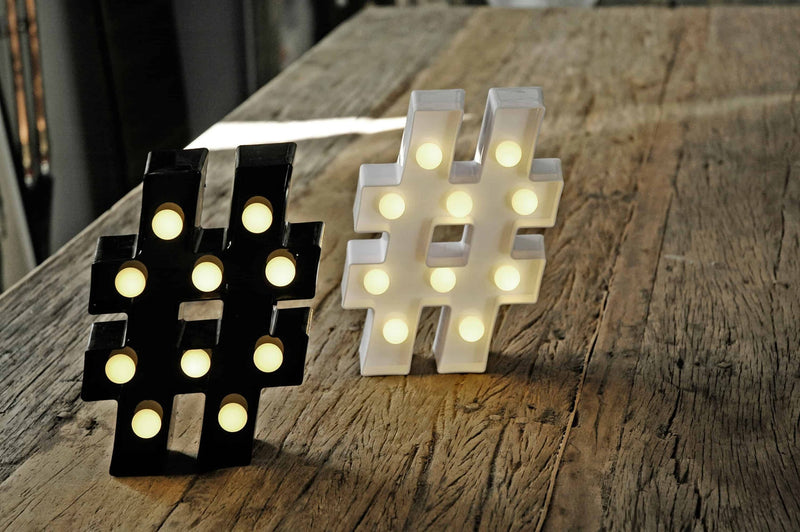 Lampa Led Hashtag Symbol (Svart) | 8451-1 | Svetrend