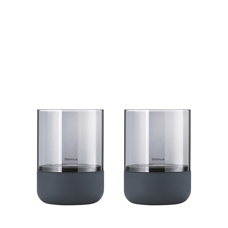 Calma Ljuslykta 9,5 cm Steel Gray/Smoke 2-pack | 66255 | Svetrend