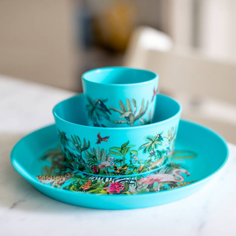 Connect Servis 3 delar Tallrik/Skål/Mugg Djungel | 1429682 | Svetrend