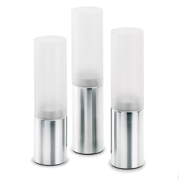 Faro Ljuslykta Rostfritt Stål Frostat Glas Set Med 3 | 65055 | Svetrend